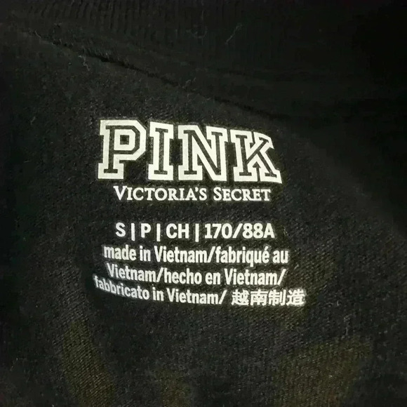 PINK short sleeve black tee shirt cotton size small NWT - Picture 3 of 3